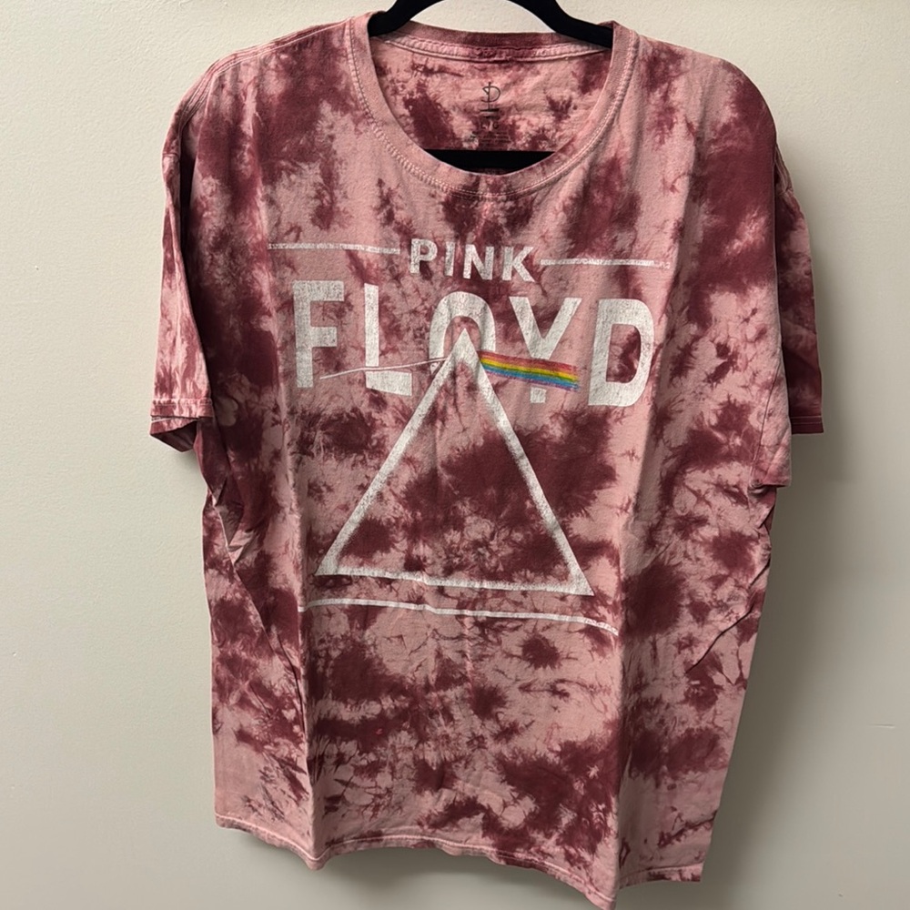 Pink Floyd T-shirt Size L Color Pink White Tie-dye